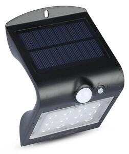V-TAC napelemes, mozgásérzékelős LED reflektor, fekete, 1.5W természetes fehér - SKU 8277