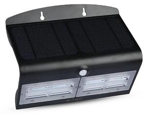 V-TAC napelemes, mozgásérzékelős LED reflektor, fekete, 7W természetes fehér - SKU 8279
