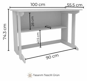 Pillar íróasztal, atlanti fenyő-antracit, 100 cm
