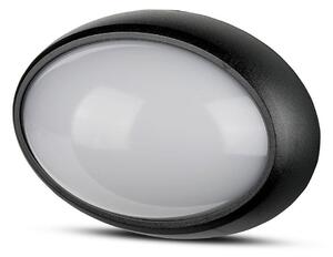 V-TAC 12W ovális IP54 LED lámpa, fekete, meleg fehér fénnyel - SKU 1350