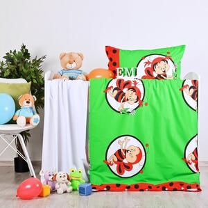 EMI zöld méhecskés gyermek ágyneműhuzat, Párna 45x65