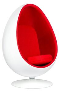 King Home Ovalia Forgó Fotel Üvegszálas Fehér-Piros