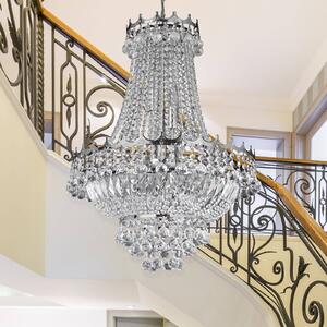Searchlight Kristály csillár Versailles króm 55 cm, dimmelhető, Króm / ezüst, Nappali / Étkező, Kristály