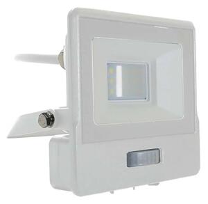 V-TAC beépített mozgásérzékelős LED reflektor 10W természetes fehér, fehér házzal - SKU 20293