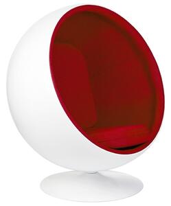 King Home Ball Forgó Fotel Üvegszálas Fehér-Piros