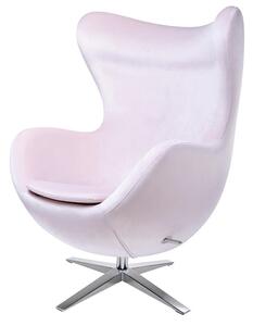 King Home Egg Széles Velvet Fotel Világos Rózsaszín