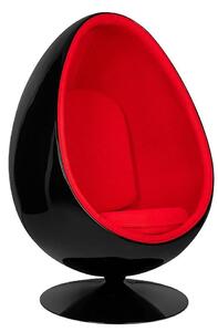 King Home Ovalia Black Forgó Fotel Üvegszálas Fekete-Piros