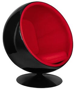 King Home Ball Black Forgó Fotel Üvegszálas Piros Hangszigetelt