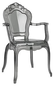 King Home King Arm Glamour Polikarbonát Füstszínű Karfás Szék