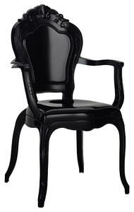 King Home King Arm Glamour Polikarbonát Szék Fekete