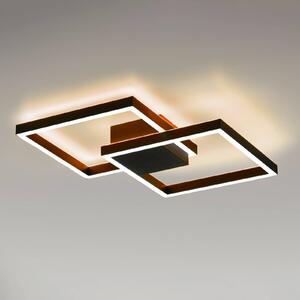 Q-Smart-Home Paul Neuhaus Q-MARKO LED menny. 2 égő szögletes, dimmelhető, Fekete, Nappali / Étkező, Alumínium, Modern