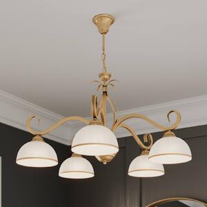 EMIBIG LIGHTING Wivara 5 függő világítás, izzós, arany, dimmelhető, Sárgaréz / arany, Nappali / Étkező, fém, Antik