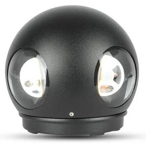 V-TAC 4W kültéri, fekete, fali LED lámpa meleg fehér - SKU 218553