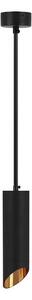 V-TAC GU10 LED mennyezetre függeszthető designer lámpatest, fekete, arany belsővel, 20 cm - SKU 6684