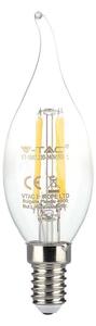 V-TAC 4W E14 hideg fehér filament C35 LED gyertyaláng égő - SKU 214430