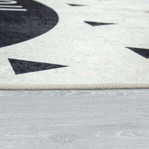 Fekete buborék fehér alapon szőnyeg, modell 20415, 80x150cm