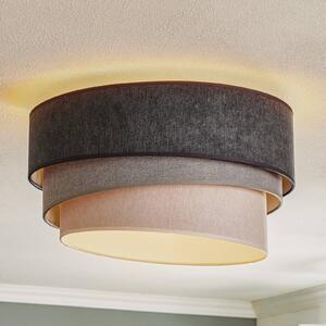 Duolla Mennyezeti lámpa Pastell Trio Ø 45 cm, 3 szürke árnyalatban, dimmelhető, Alu / szürke / cink, Nappali / Étkező, Textil / szövet / selyem, Modern