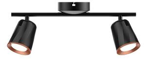 V-TAC kétfejű 10W beltéri fekete fali LED lámpa, meleg fehér, 100 Lm/W - SKU 218255