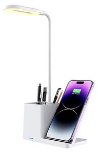 Rábalux CERIE 74233 érintőkapcsolós íróasztali lámpa telefontöltővel, 4W LED, 3000K-4000K-6500K, 200 lm