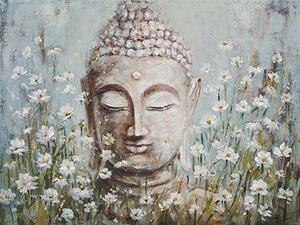 Buddha a réten - Kézzel átfestett olajfestmény