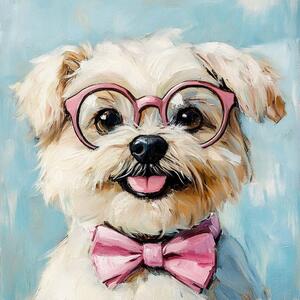 Professor Puppy - Kézzel átfestett olajfestmény