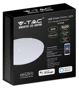 V-TAC 36W csillagos mennyezeti, 32cm okos LED lámpa, RGB+CCT, 100 Lm/W - SKU 7695