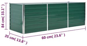 VidaXL zöld horganyzott acél kerti magaságyás 240 x 80 x 77 cm