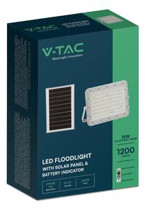 V-TAC 12000mAh napelemes LED reflektor 15W természetes fehér, 1200 Lumen, fehér házzal - SKU 7844