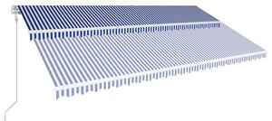 VidaXL kék és fehér automata napellenző 600 x 300 cm