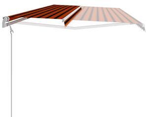 VidaXL narancssárga és barna automata napellenző 600 x 300 cm