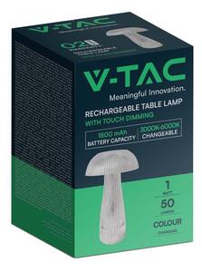 V-TAC 1W átlátszó, érintéssel vezérelhető akkumulátoros LED gomba alakú lámpa, CCT - SKU 7894