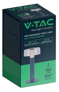 V-TAC 1W kék, érintéssel vezérelhető akkumulátoros LED lámpa, meleg fehér - SKU 7942