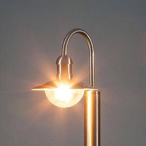 Lindby ösvény világítás Damion, 140 cm, rozsdamentes acél, E27, IP44, dimmelhető, Alu / szürke / cink, Rozsdamentes acél, Modern