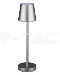 V-TAC 3W szürke, érintéssel vezérelhető akkumulátoros LED lámpa, meleg fehér - SKU 10187
