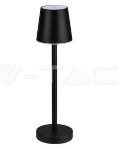 V-TAC 3W fekete, érintéssel vezérelhető akkumulátoros LED lámpa, természetes fehér - SKU 10194