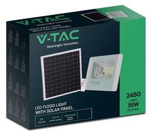 V-TAC napelemes LED reflektor 35W természetes fehér 15000 mAh, fehér házzal - SKU 10410