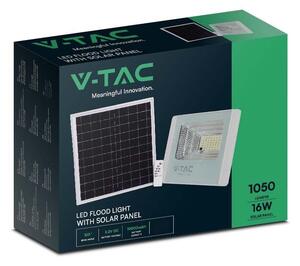 V-TAC napelemes LED reflektor 16W természetes fehér 10000 mAh, fehér házzal - SKU 10406