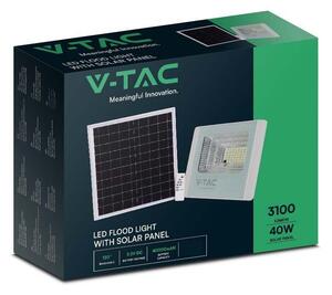 V-TAC napelemes LED reflektor 40W természetes fehér 20000 mAh, fehér házzal - SKU 10413