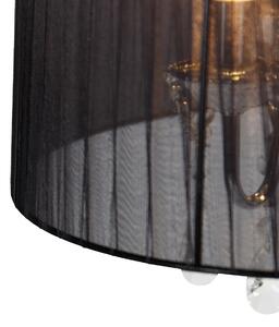 Króm csillár fekete 80 cm-es 6 lámpákkal - Ann-Kathrin