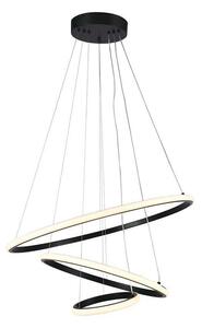 V-TAC fekete házas 3 körös csillár, 32W, Meleg fehér, 120 Lm/W - SKU 8017