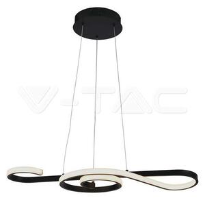 V-TAC 18W Fekete violinkulcs csillár, meleg fehér, 125 Lm/W - SKU 8020