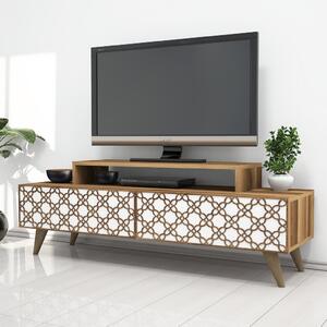 City TV-állvány, dió-fehér, 140 cm