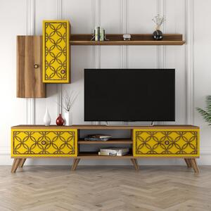 Class TV-állvány, dió-sárga, 180 cm – TR845HCT3014