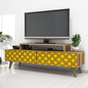 City TV-állvány, dió-sárga, 140 cm