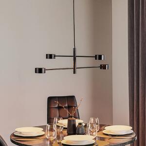 Nordlux LED fali lámpa Clyde négy izzós, két fokozatú, dimmelhető, Fekete, Nappali / Étkező, fém, Modern