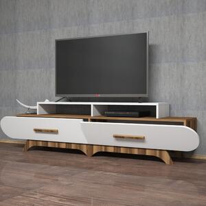 Flora TV-állvány, dió-fehér, 205 cm – TR845HCT3030