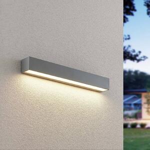 Lucande LED kültéri falilámpa Lengo, 50 cm, ezüst, lefelé irányuló, 3000 K, Alu / szürke / cink, Alumínium, Modern