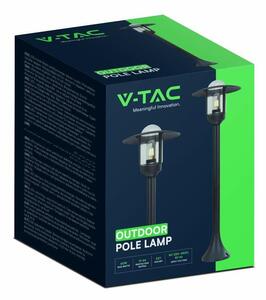 V-TAC kültéri állólámpa, üveg búrával, 98cm magas, fekete, E27 foglalattal - SKU 10423