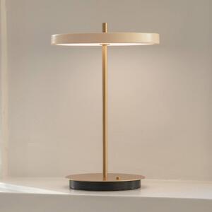 UMAGE LED-es újratölthető asztali lámpa Asteria Move gyöngyház fehér/réz 31cm, dimmelhető, Sárgaréz / arany, Nappali / Étkező, fém, Dizájn