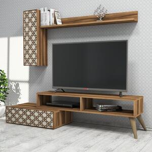 Planet TV-állvány, dió-krém, 150 cm